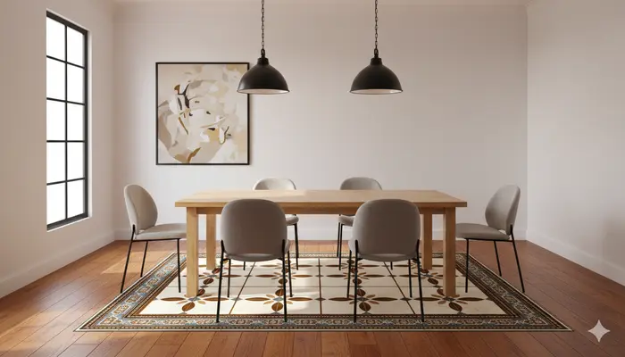 שטיח פי.וי.סי לבית ולמשרד - שטיח אריחים דגם ";מרקש 1";