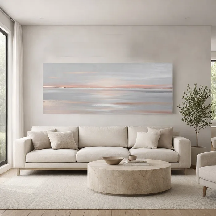 תמונת אבסטרקט בעיצוב מינימליסטי מודרני דגם ";Soft Horizon"; בעיצוב מינימליסטי יוקרתי
