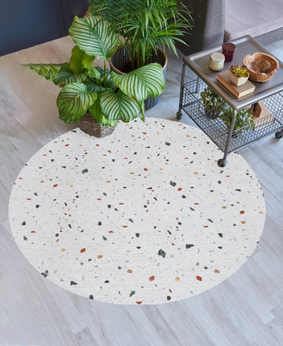 שטיח פי וי סי עגול טרצו - דגםTerrazzo pattern