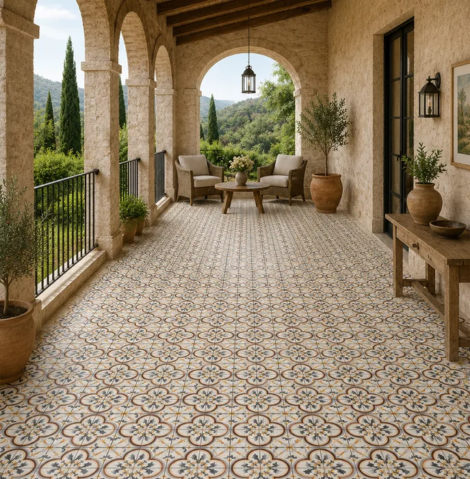 שטיח פי.וי.סי אריחים דגם ";טוסקנה"; 02 - Toscana Tile Rug