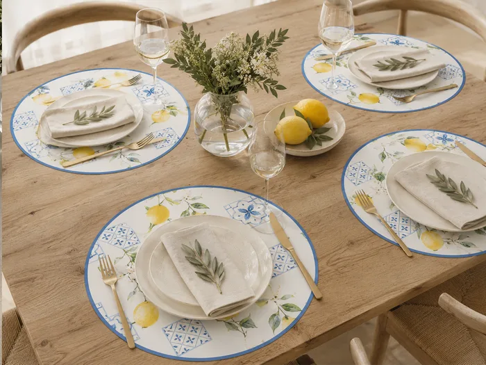 פלייסמט לימונים עגול - Lemon Herb Collection - 02