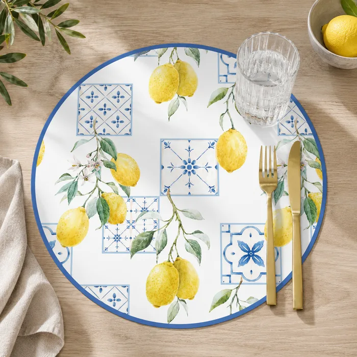 פלייסמט לימונים עגול - Lemon Herb Collection - 02