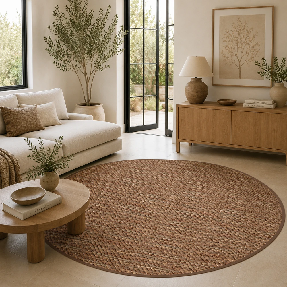 שטיח PVC עגול דמוי ראטן - RATTAN