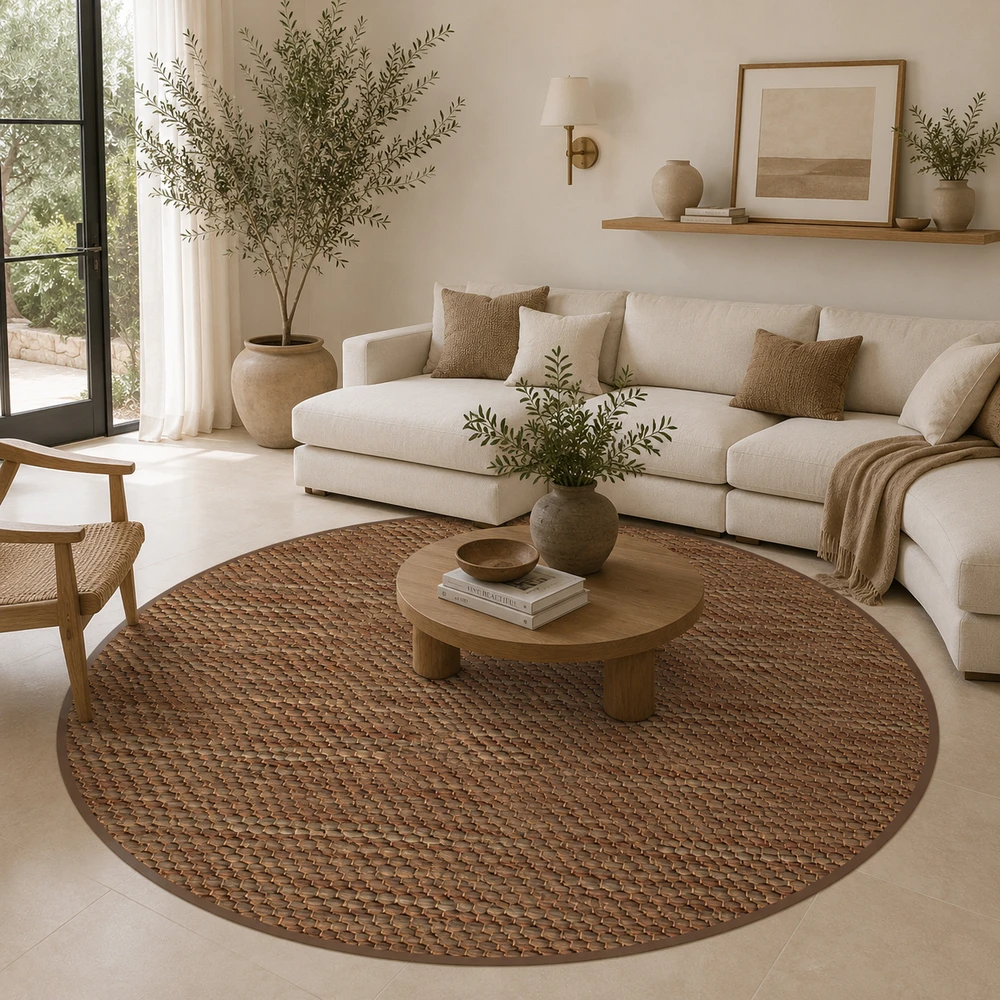 שטיח PVC עגול דמוי ראטן - RATTAN
