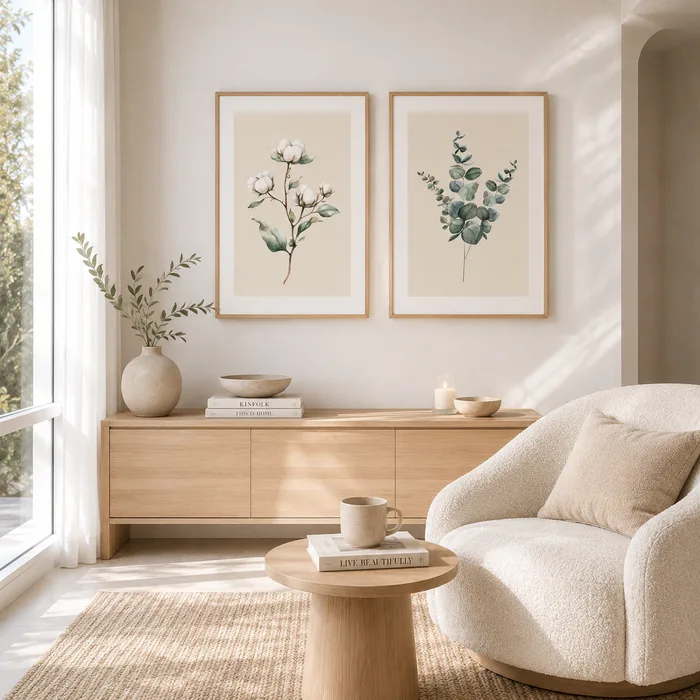 סט תמונות ";כותנה ואקליפטוס"; Cotton & Eucalyptus Collection