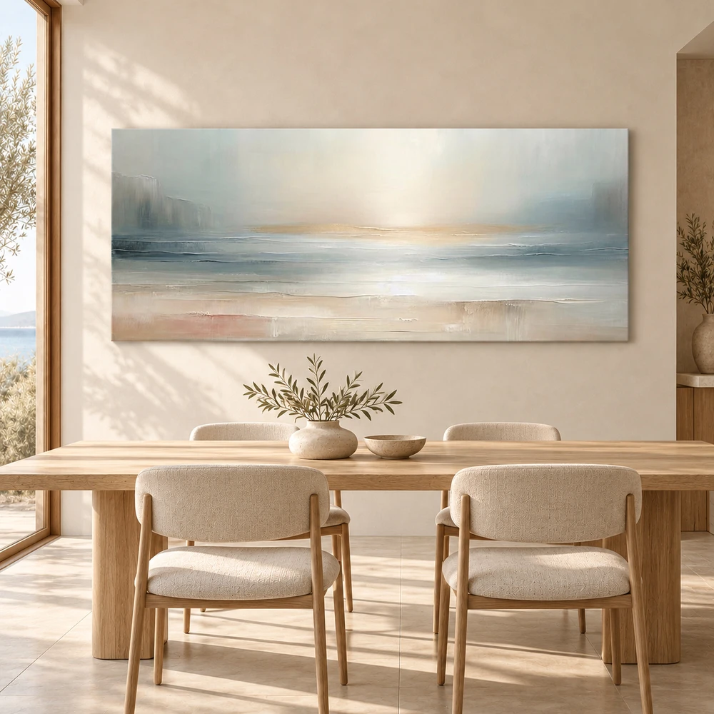 תמונת קנבס פנורמית אבסטרקטית אופק של שלווה ";SERENE HORIZON";