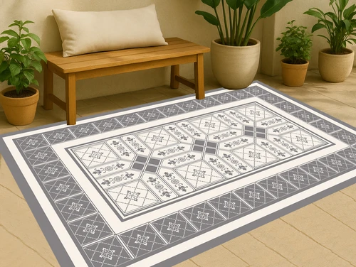 שטיח פי.וי.סי אריחים - דגם Victorian tiles-5