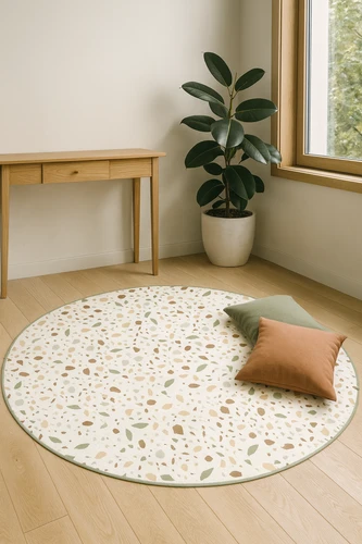 שטיח פי וי סי עגול טרצו - דגםTerrazzo pattern