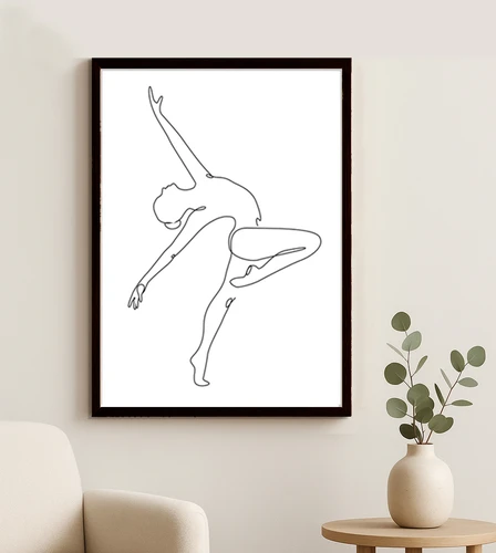 איור של רקדנית בלט - תמונה של רקדנית - Line Art woman