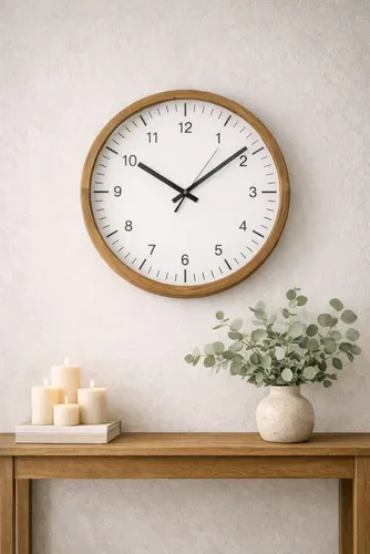 שעון קיר מודרני מינימליסטי בקוטר 46 ס"מ