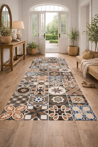 שטיח פי.וי.סי דגם "טוסקנה" 01- Toscana Tile Rug
