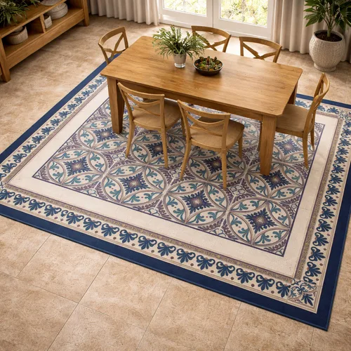 שטיח פי.וי.סי אריחים דגם "פלורנס" - Florence Blue