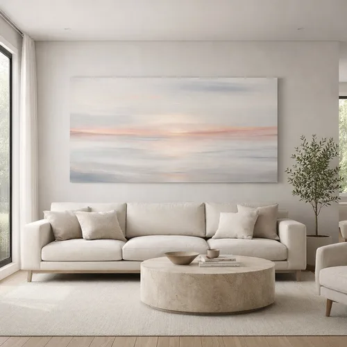 תמונת אבסטרקטית בעיצוב מינימליסטי מודרני דגם  "Soft sunset" בעיצוב מינימליסטי יוקרתי