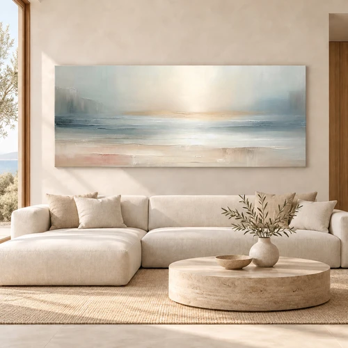תמונת קנבס פנורמית אבסטרקטית אופק של שלווה "SERENE HORIZON"